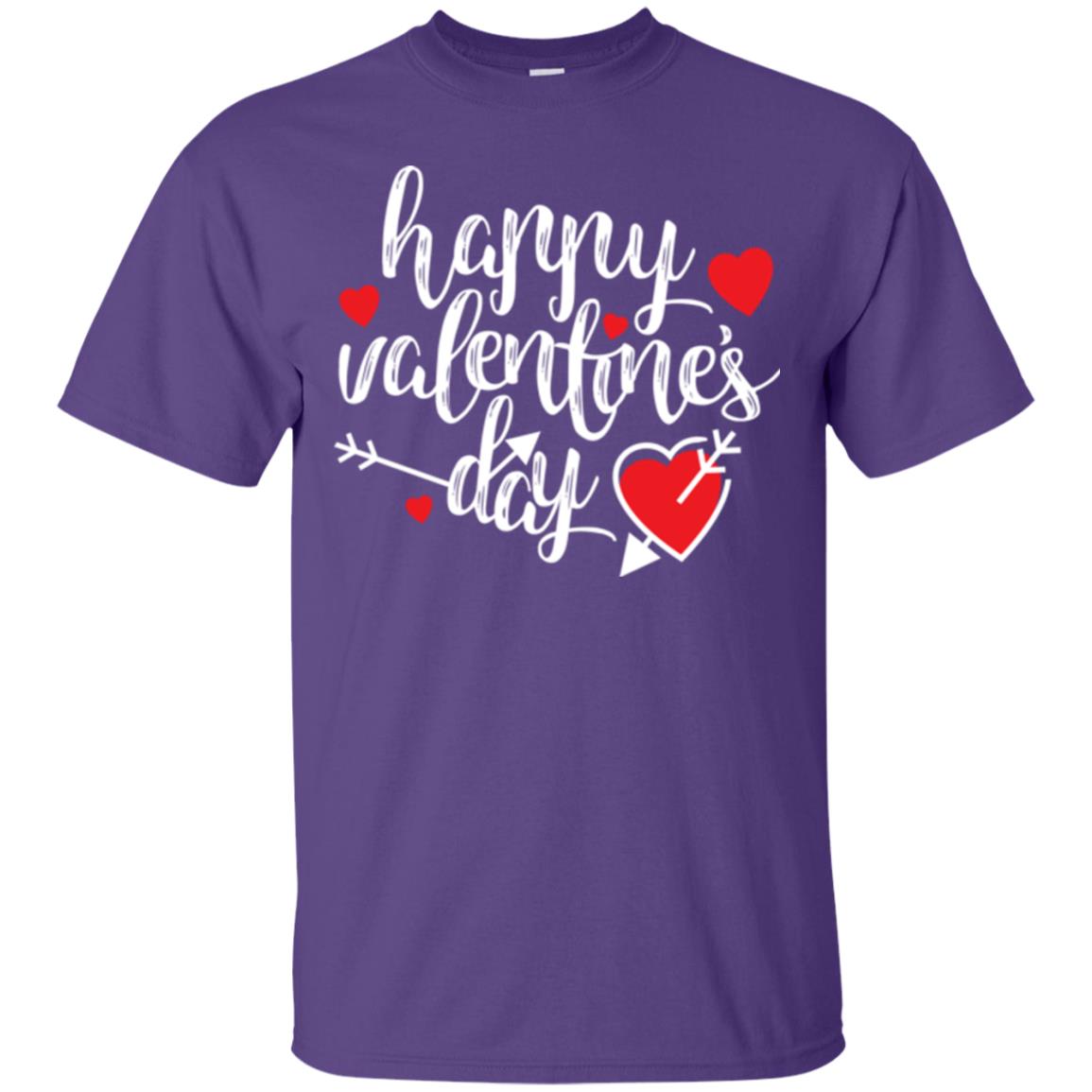 Happy Valentine_s Day T-shirt Purple