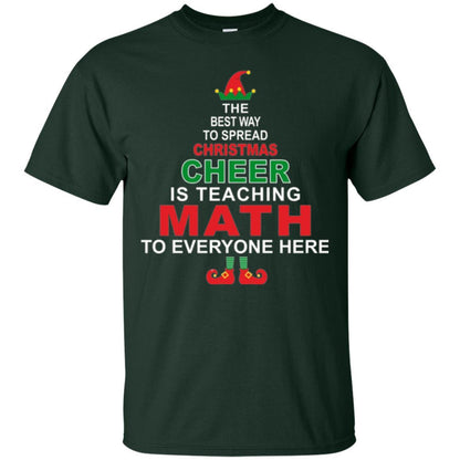 Elf Christmas T-shirt Math Teacher Christmas T-shirt Forest Green