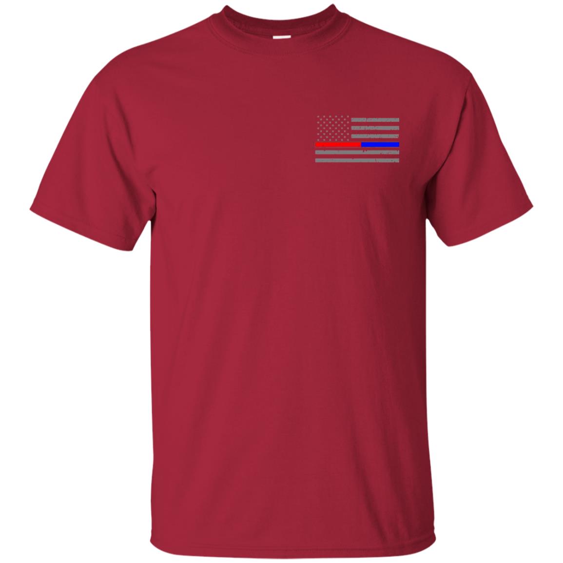 Thin Red Blue Line American Flag Shirt Cardinal