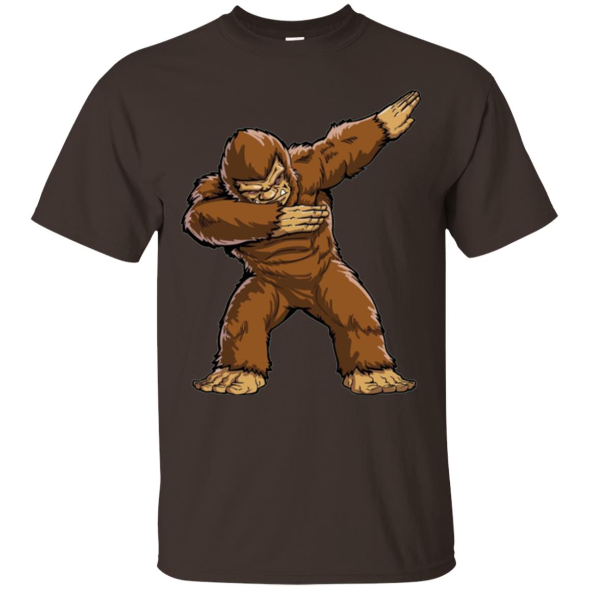 Monkey T-shirt Bigfoot Sasquatch Dabbing Dark Chocolate