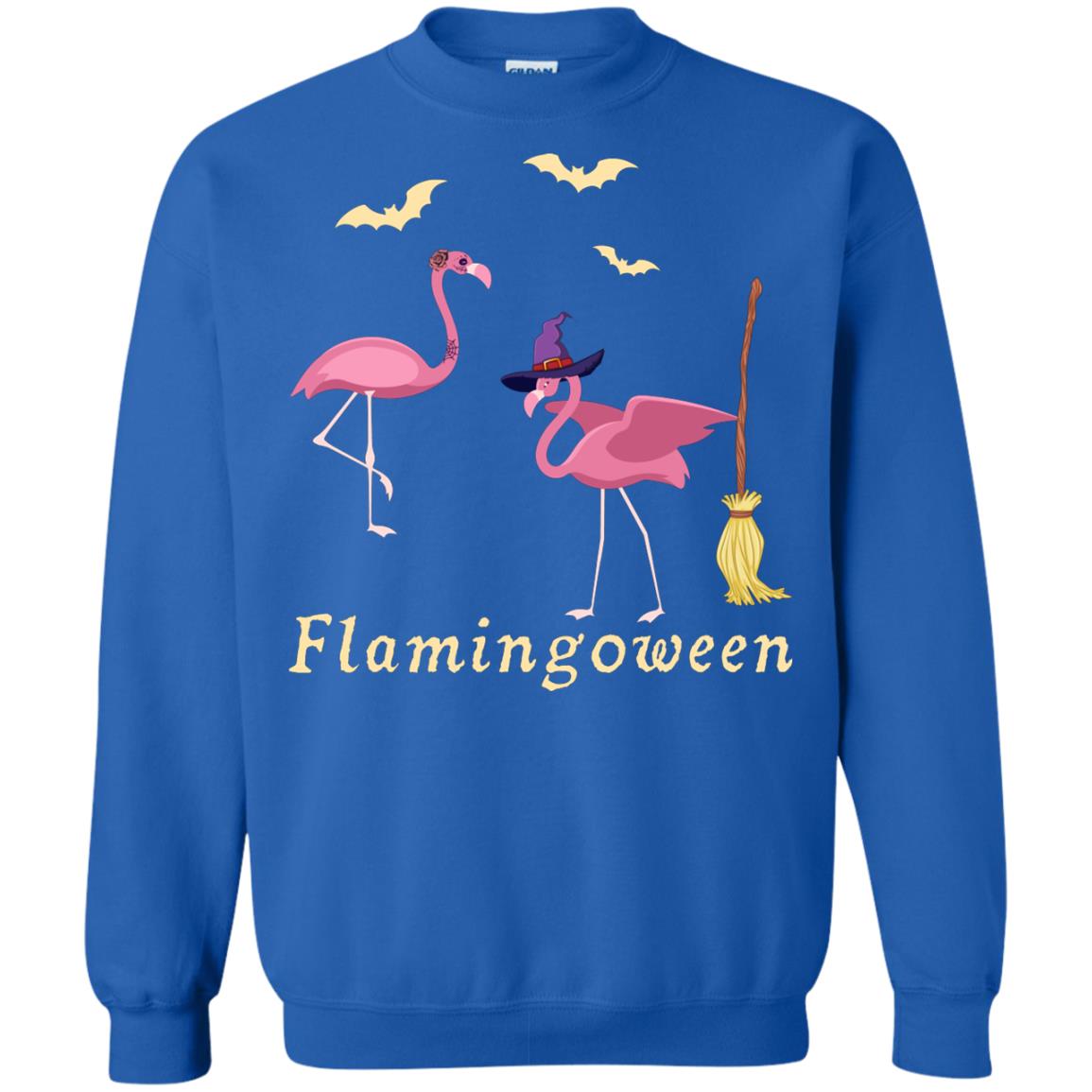 Flamingoween Flamingo Wicth Ride Stick Funny Quote On Haloween Gift Shirt Royal