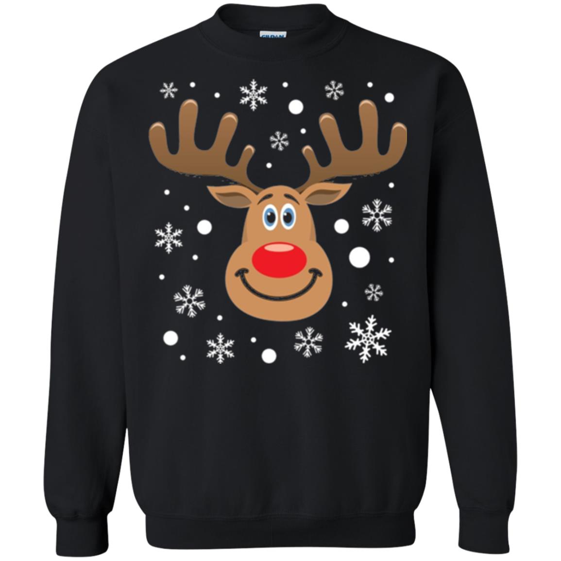 Christmas T-shirt Reindeer Merry Christmas Black