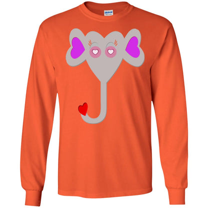 Pajama Plaid Elephant Heart Valentine Day T-shirt Orange