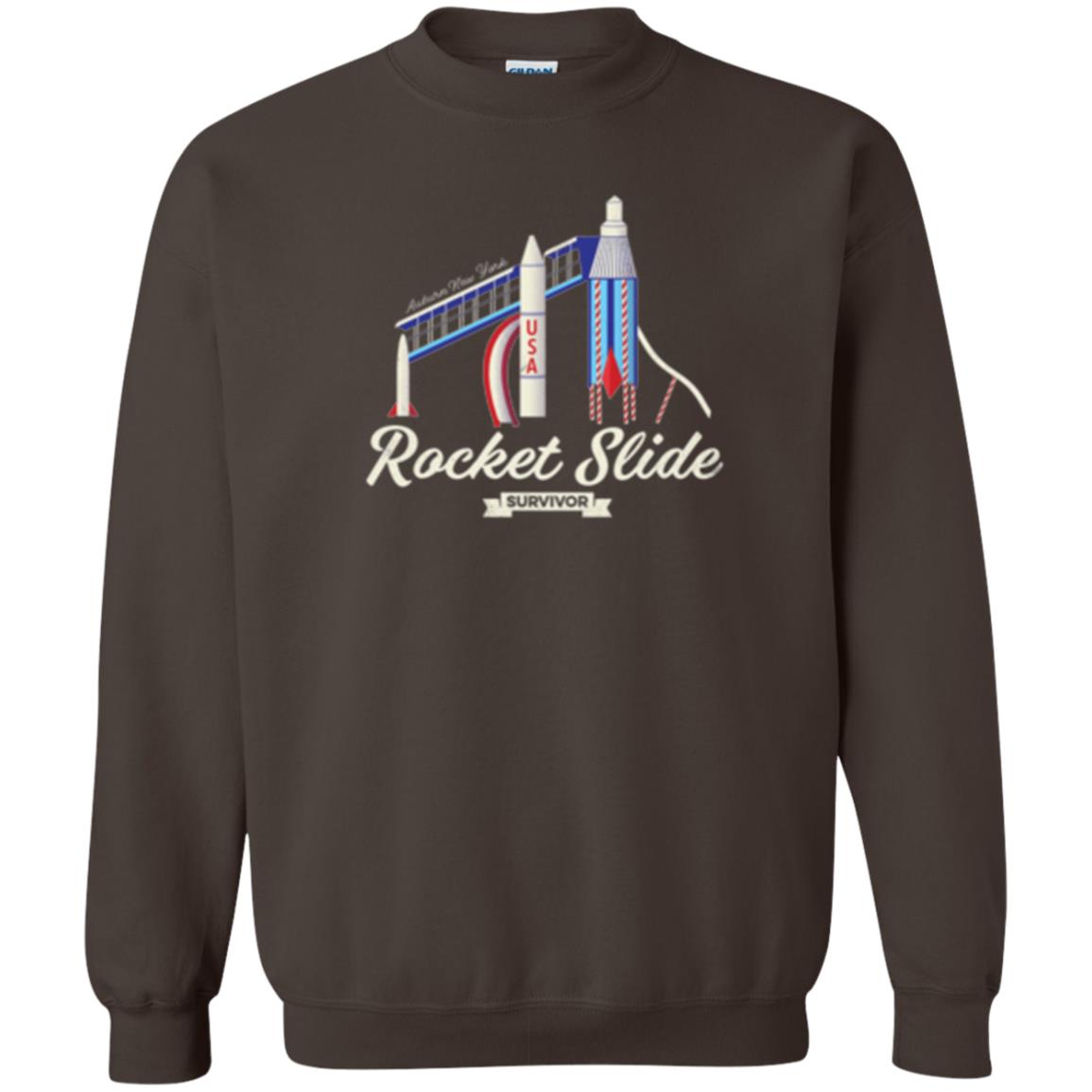 I Survived The Rocket Slide T-shirt Dark Chocolate