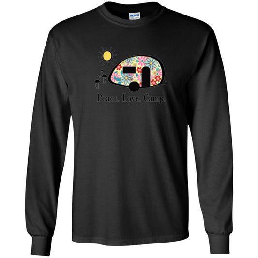 Camping Lover T-shirt Peace Love Camp Black