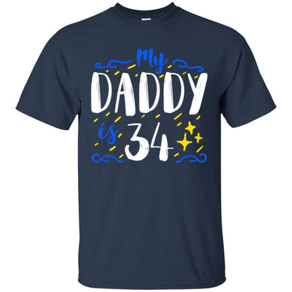 My Daddy Is 34 34th Birthday Daddy Shirt For Sons Or Daughters Navy