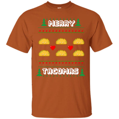Merry Tacomas X-mas Gift Shirt For Taco Lovers Texas Orange