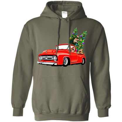 Christmas Tree And Sloths On Car X-mas Gift Shirt Military Green