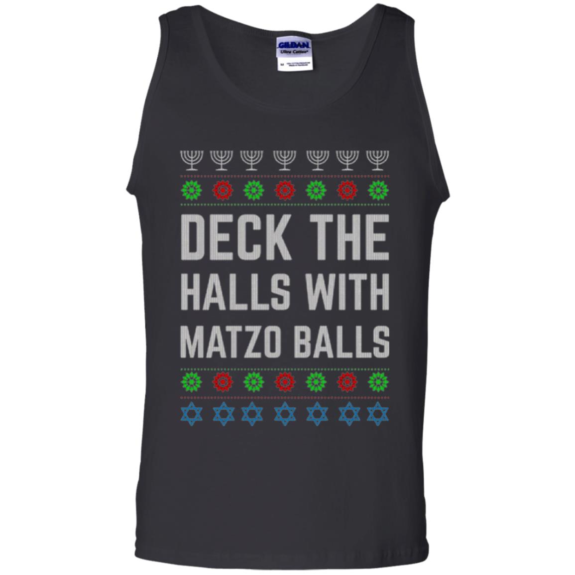 Christmas T-shirt Deck The Halls With Matzo Balls Black