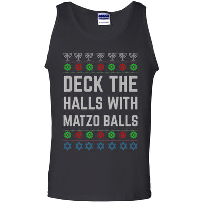 Christmas T-shirt Deck The Halls With Matzo Balls Black