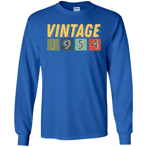 Vintage 1954 64th Birthday Gift Shirt For Mens Or WomensG240 Gildan LS Ultra Cotton T-Shirt