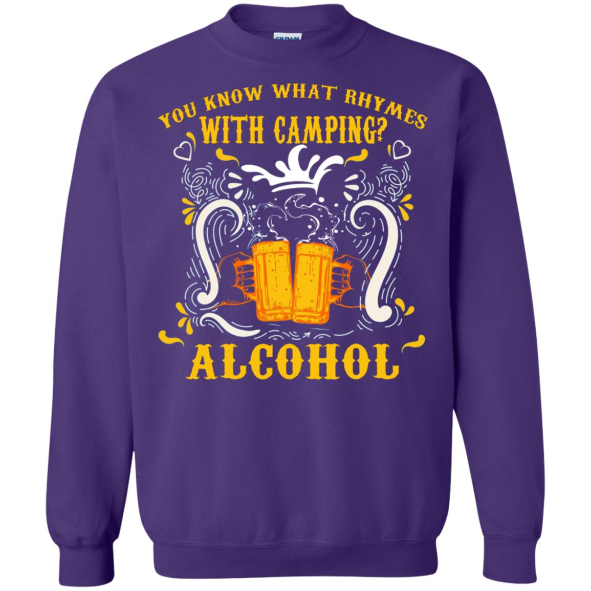 You Know What Rhymes With Camping Alcohol Beer Camping Gift Shirt Purple