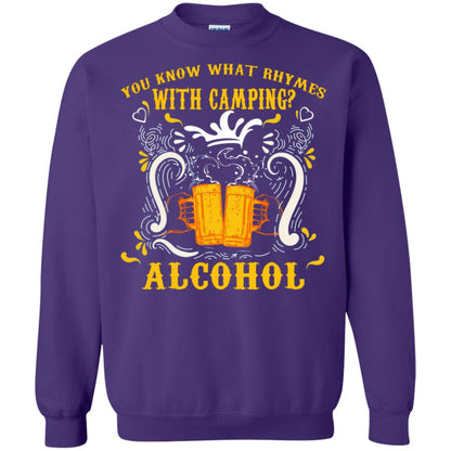 You Know What Rhymes With Camping Alcohol Beer Camping Gift Shirt Purple