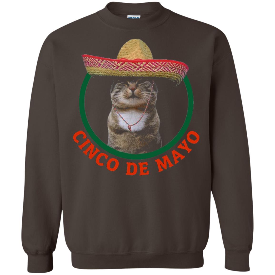 Cinco De Mayo Kitty Cat Funny Cute Meow Sombrero T-shirt Dark Chocolate