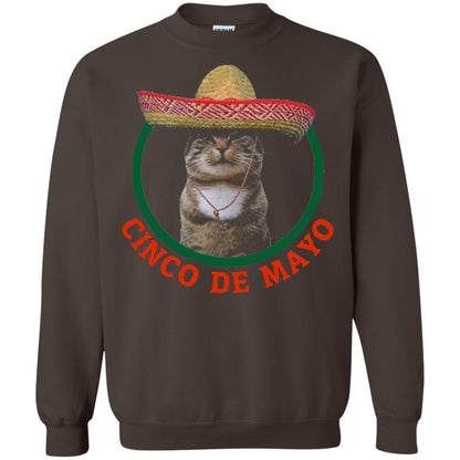 Cinco De Mayo Kitty Cat Funny Cute Meow Sombrero T-shirt Dark Chocolate