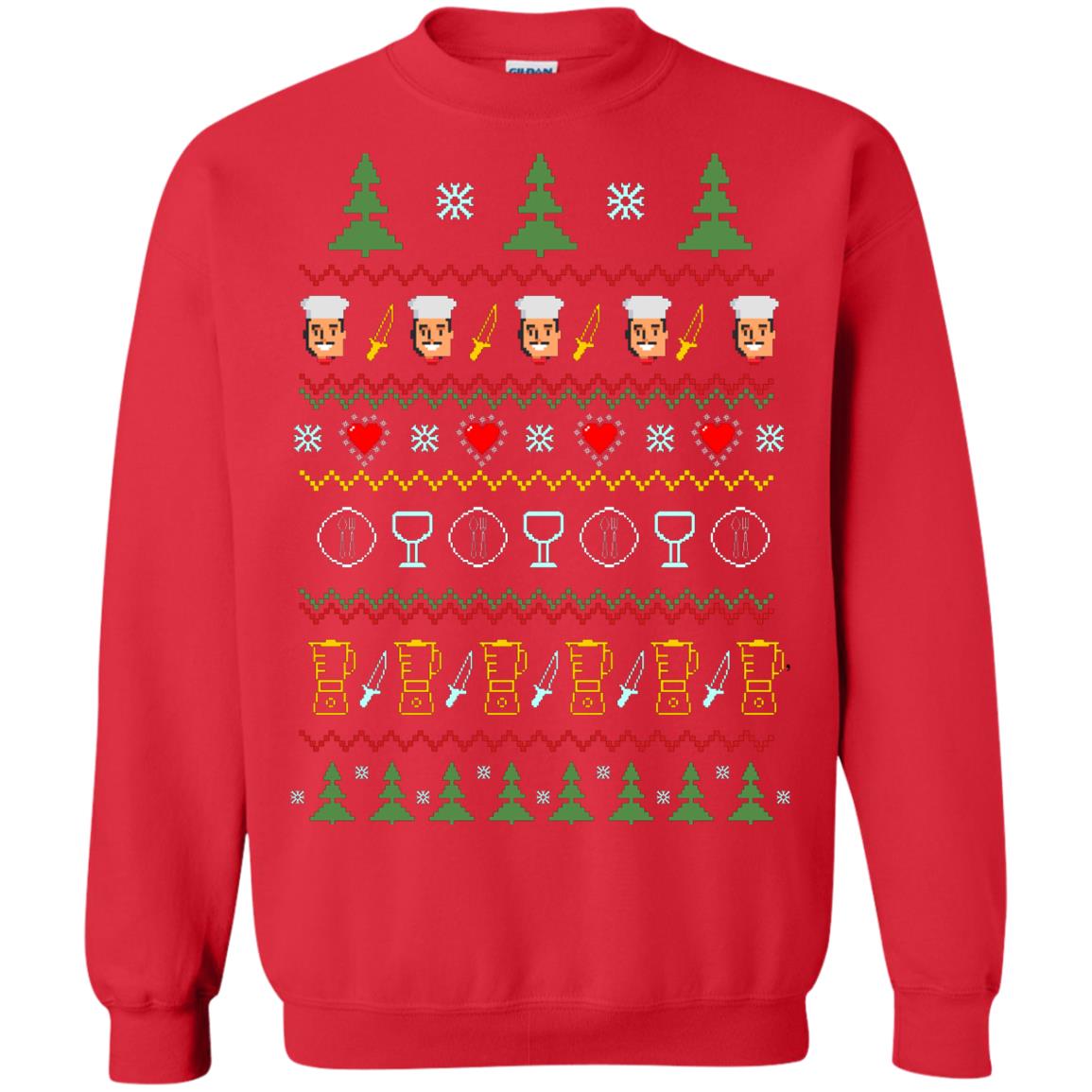 Chef Christmas X-mas Gift Shirt For Cooking Lovers Red
