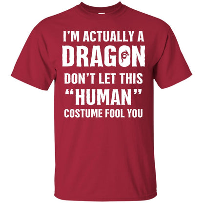 I_m Actually A Dragon Funny Halloween T-shirt Cardinal