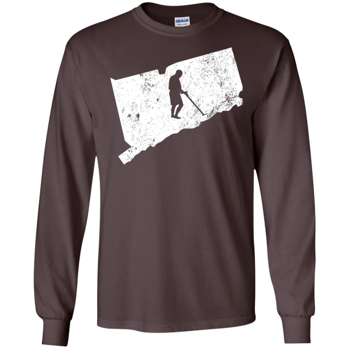 Connecticut Metal Detector Shirt Geocaching Swag Dark Chocolate