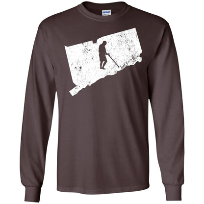Connecticut Metal Detector Shirt Geocaching Swag Dark Chocolate