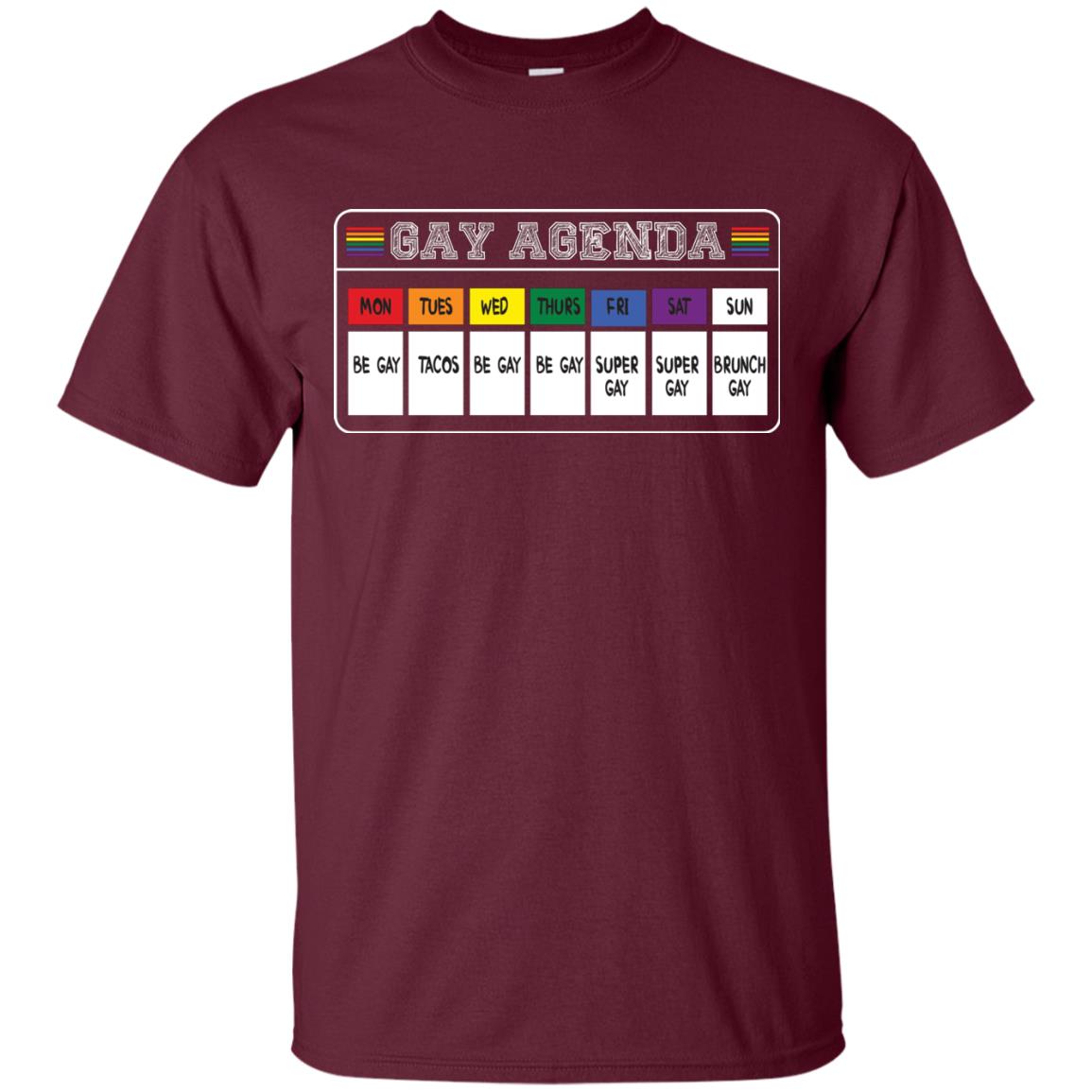 Gay Agenda Funny Lgbt T-shirt Maroon