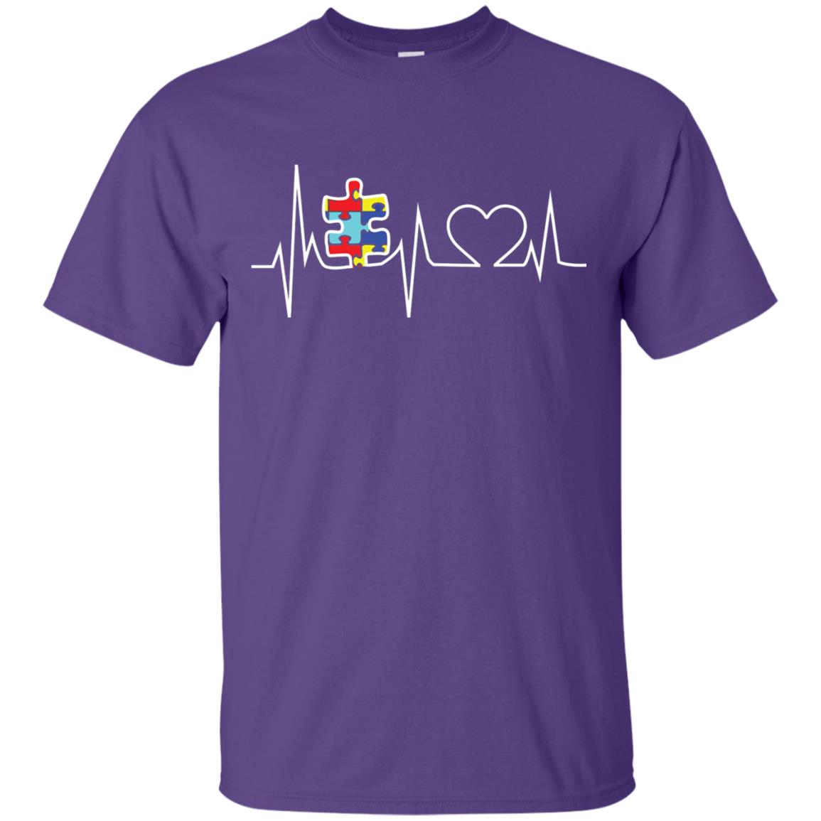 Autism Puzzle Heartbeat Autism Awareness Shirt Purple