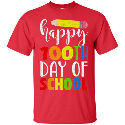 Happy 100th Day Of School Teacher T-shirt Red