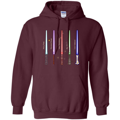 Harry Potter Lightsaber Wands Movie Fan T-shirt Maroon