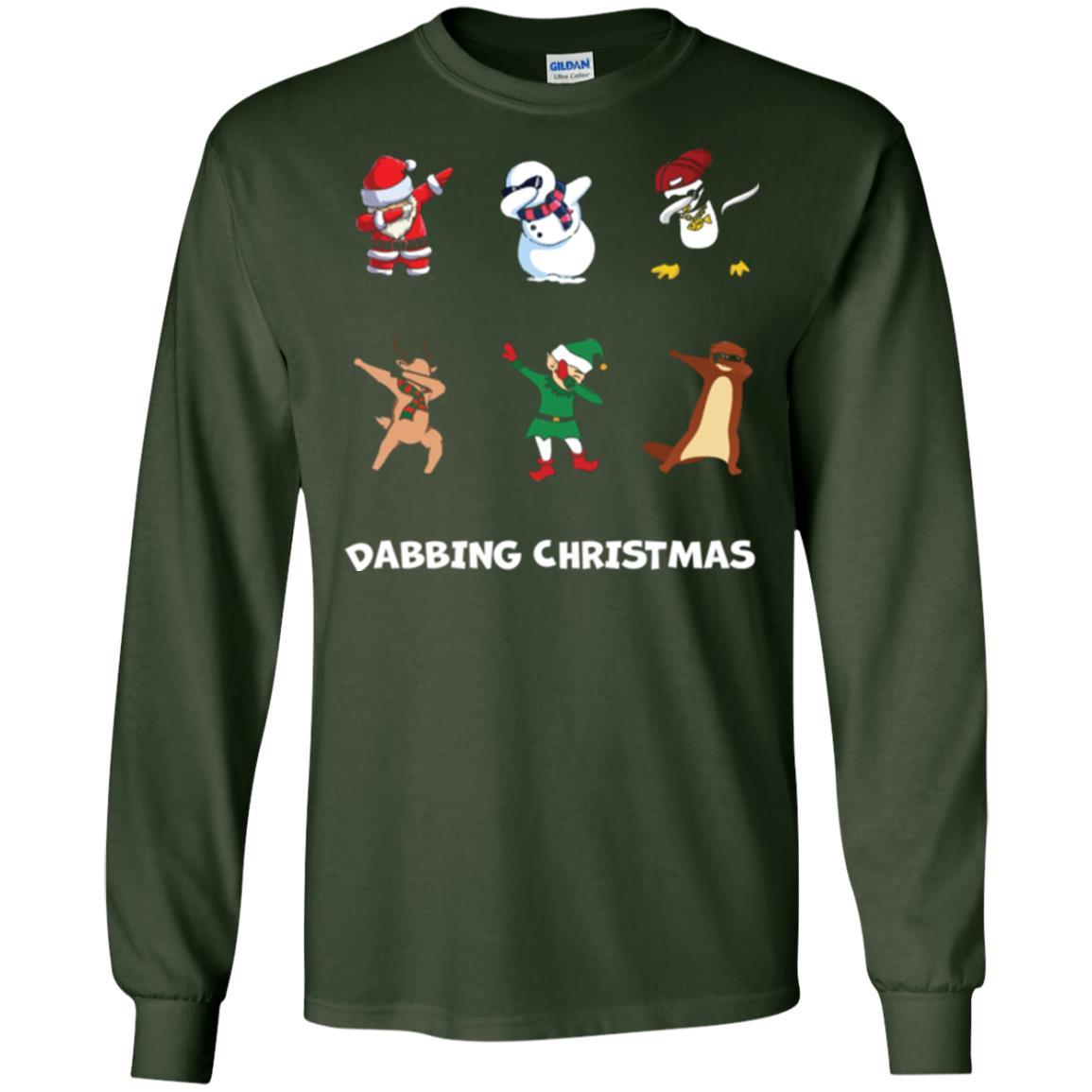 Dabbing Christmas T-shirt Forest Green