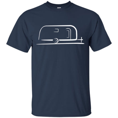 Vintage Airstream Style Streamlined Trailer T-shirt Navy