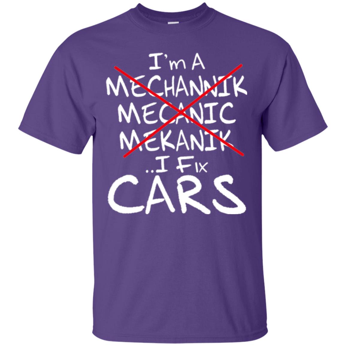 Mechanic T-shirt I Fix Cars Purple