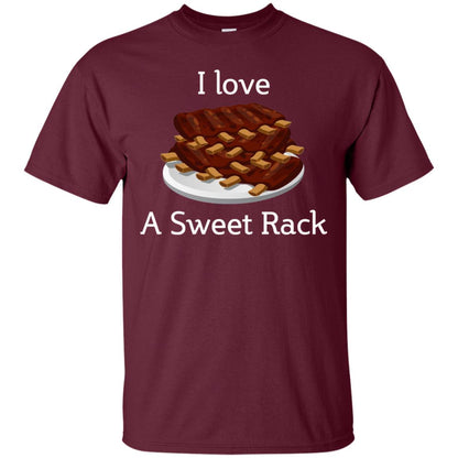 I Love A Sweet Rack Bbq Ribs T-shirt Maroon