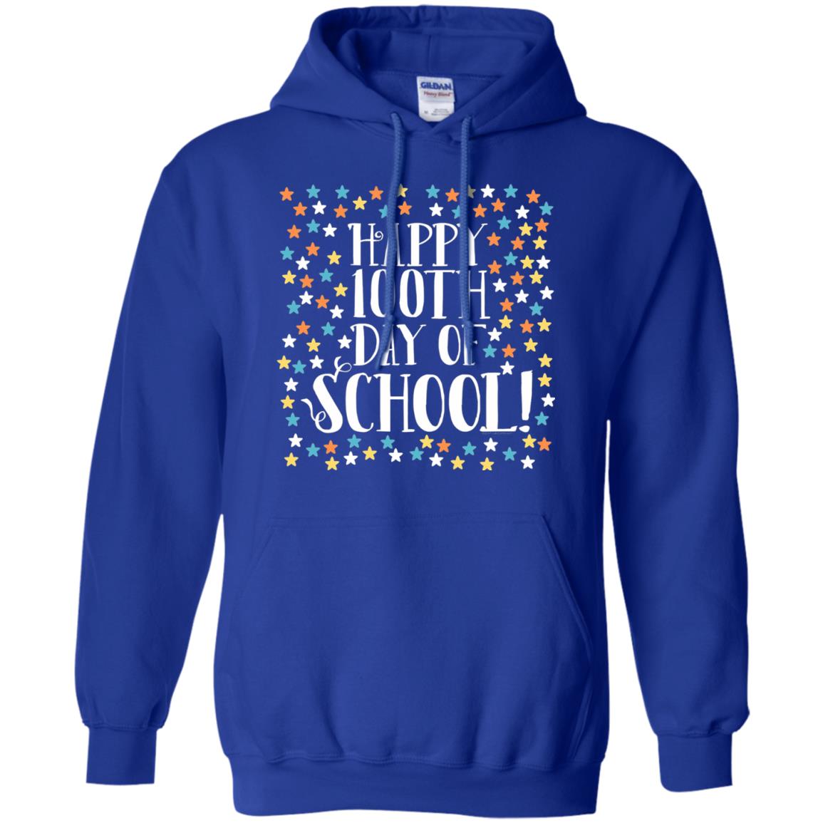 Teacher T-shirt Happy 100th Day Of School 100 Stars Royal