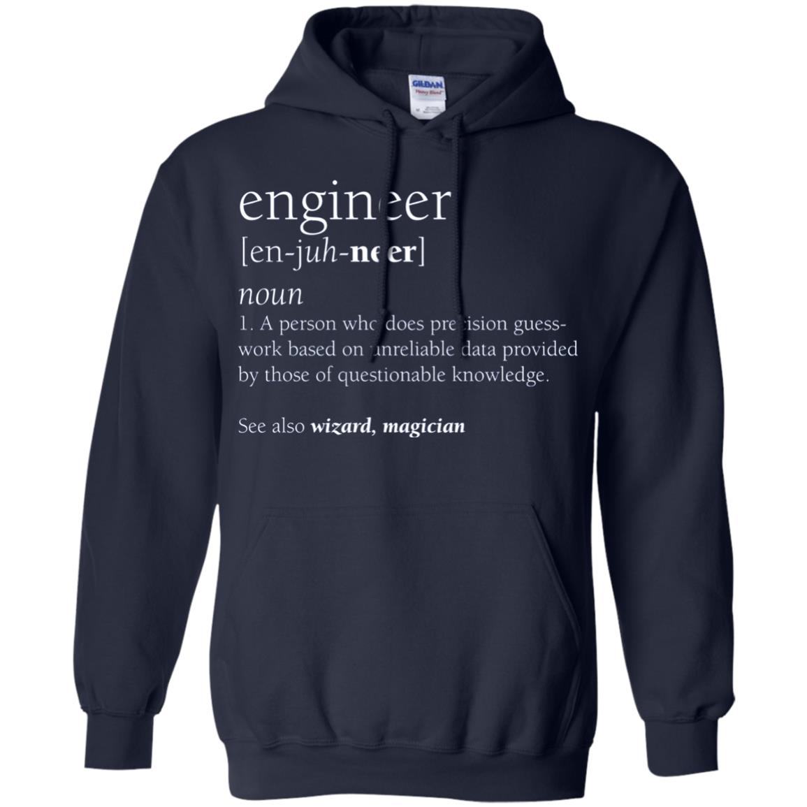 A Person Who Does Precision Guess Work Based On Unreliable Data Engineer Definition T-shirt Navy