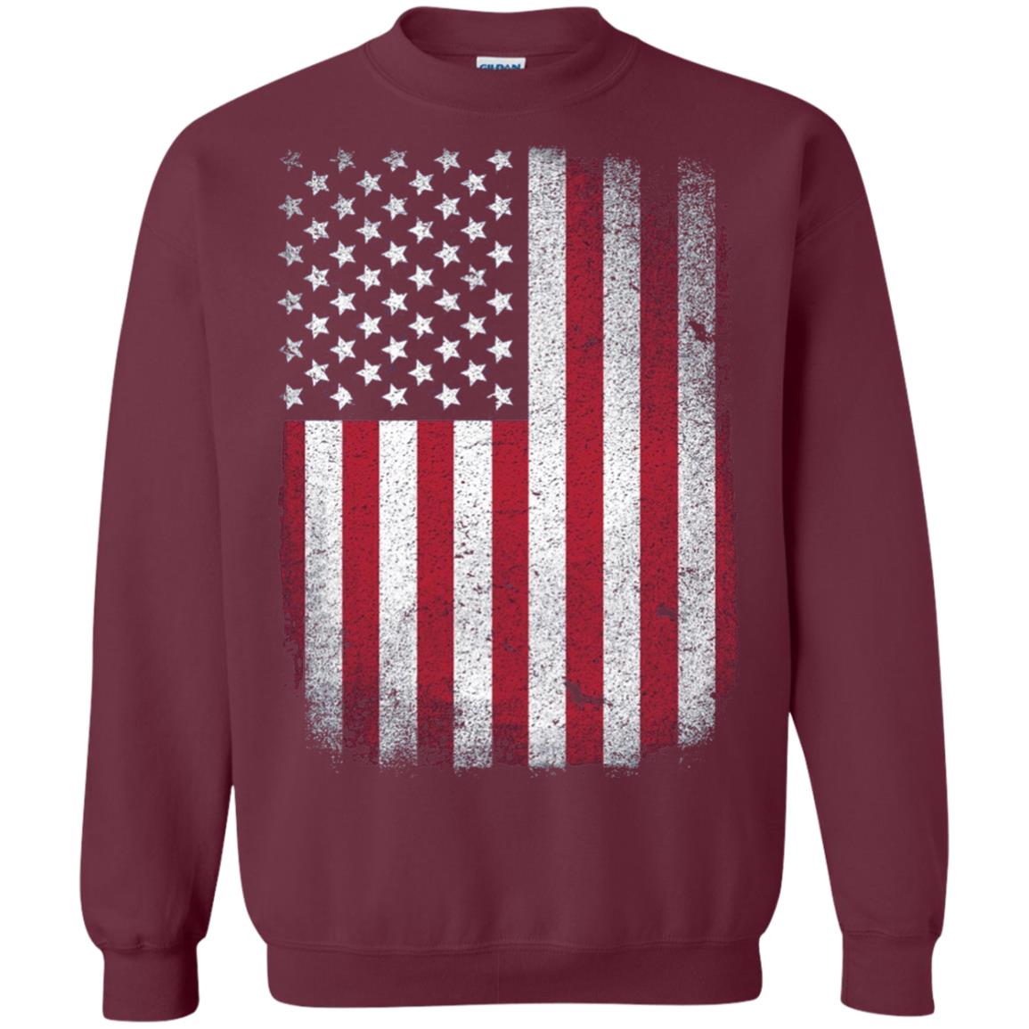 Usa Flag T-shirt 4th July Maroon