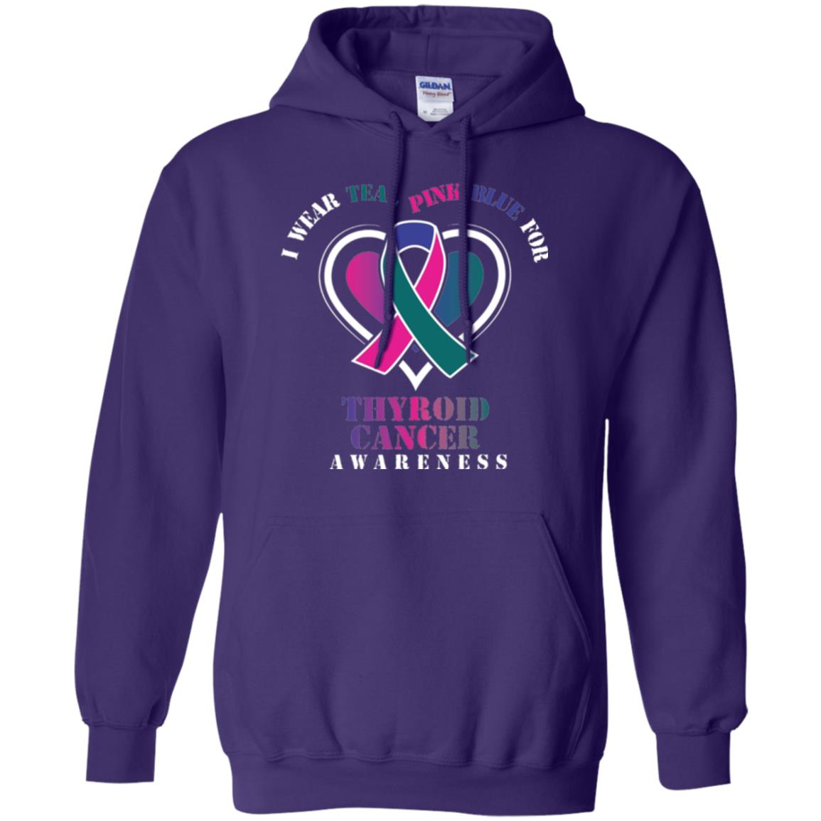 Thyroid Cancer Awareness T-shirt I Wear Teal Pink Blue For Purple