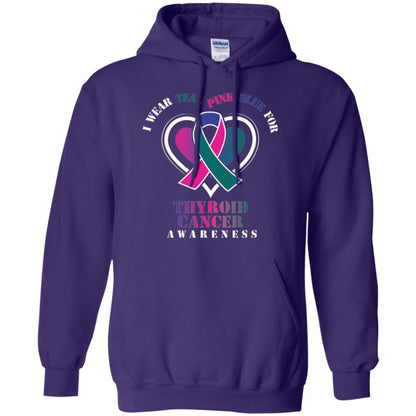 Thyroid Cancer Awareness T-shirt I Wear Teal Pink Blue For Purple