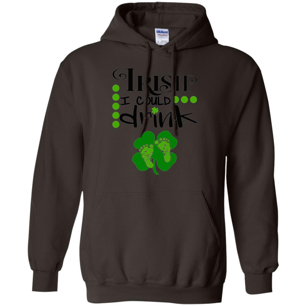 Baby Irish I Could Drink Pregnancy St Patrick_s Day T-shirt Dark Chocolate