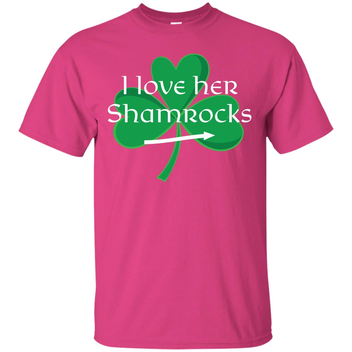 Saint Patrick_s Day T-shirt I Love Her Shamrocks Heliconia
