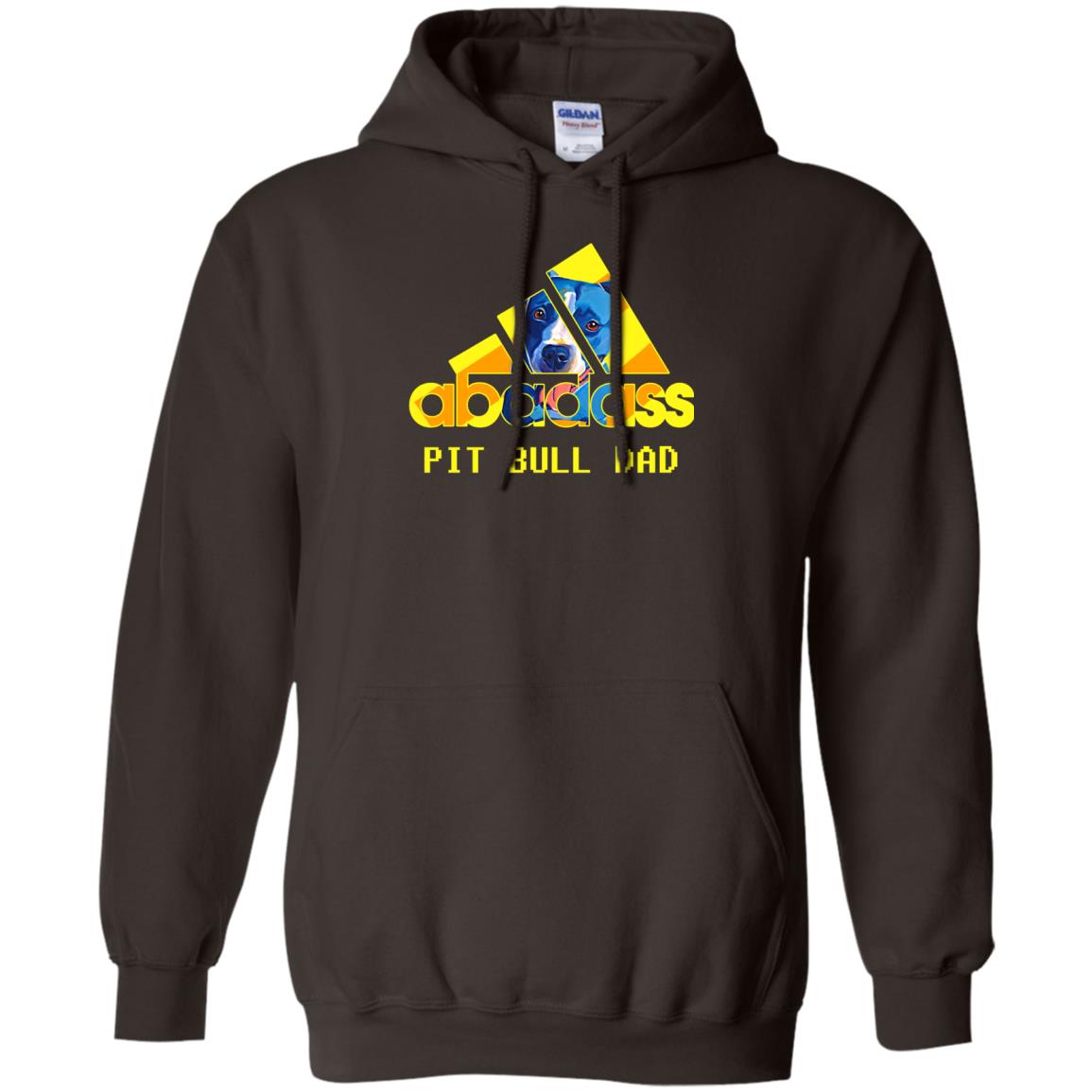 Abadass Pit Bull Dad Daddy Loves Pitbull Shirt Dark Chocolate