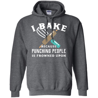 Baking T-shirt I Bake Because Punching People Is Frowned Upon Dark Heather
