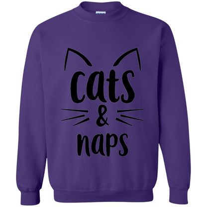 Cats And Naps Lovers T-shirt Purple