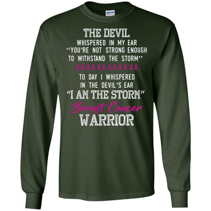 Breast Cancer Warrior T-shirt I Am The Storm Breast Cancer Warrior With Pink Ribbons Forest Green
