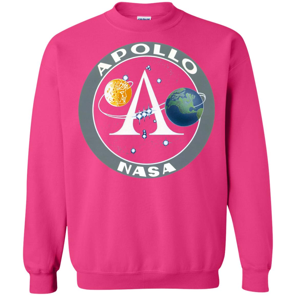 Apollo Program Moon Landing Patch Print Nasa Astronomy T-shirt Heliconia