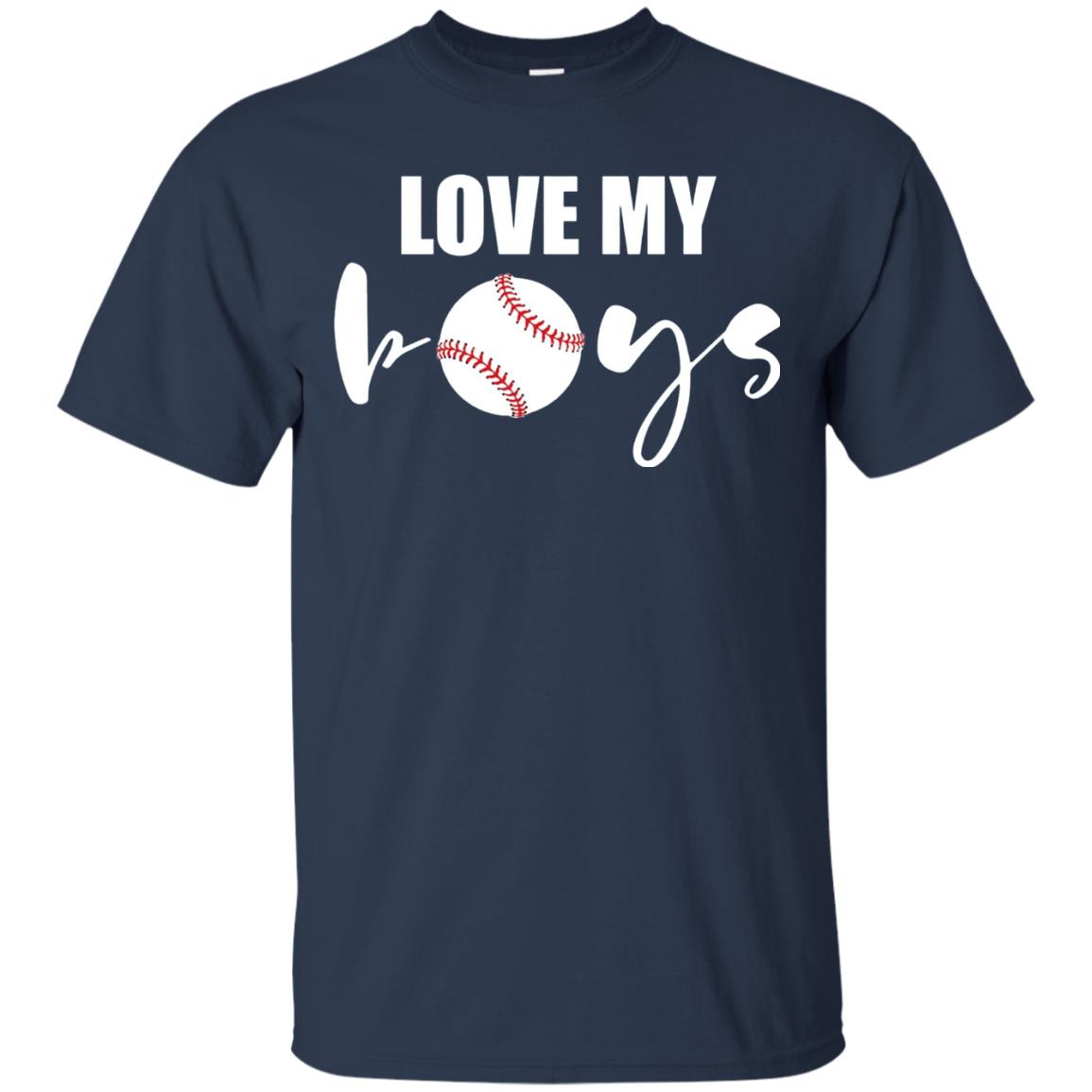 Love My Boys Mom And Dad Baseball Cheer Shirt Navy