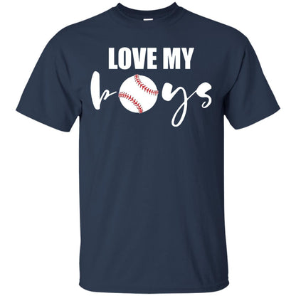 Love My Boys Mom And Dad Baseball Cheer Shirt Navy