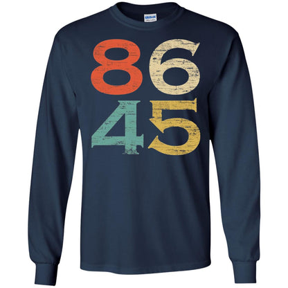 Classic Vintage Style 86 45 Anti Trump T-shirt Navy