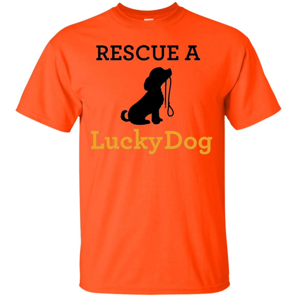 Lucky Dog Rescue A Lucky Dog T-shirt Orange
