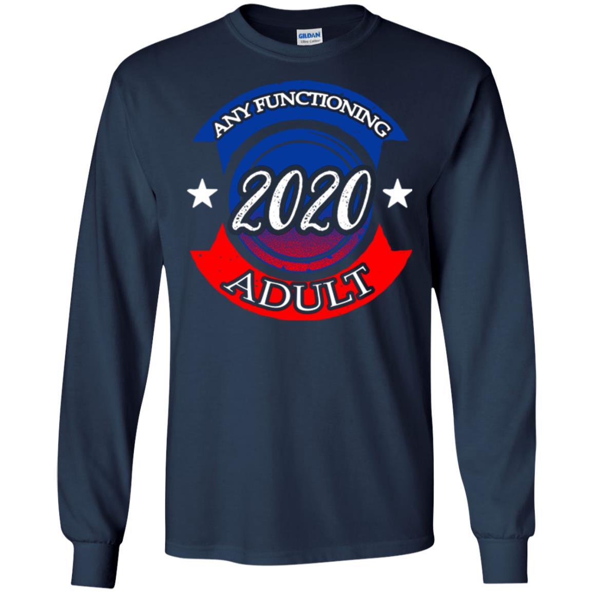 American Election Bumper T-shirt Any Functioning Adult 2020 Navy