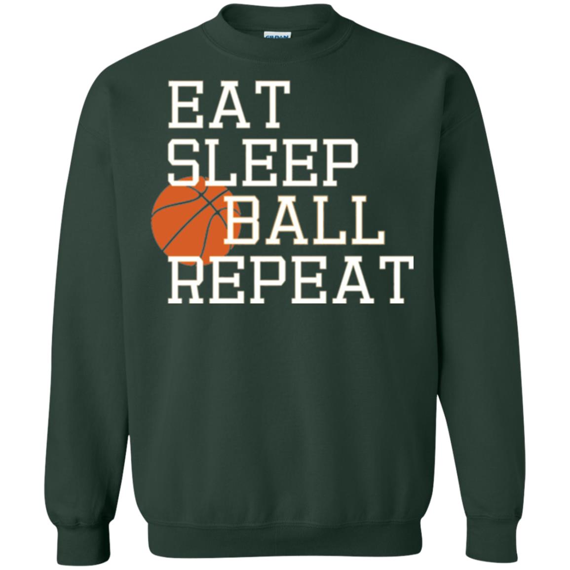 Basketball T-shirt Eat Sleep Basketball Repeat Forest Green