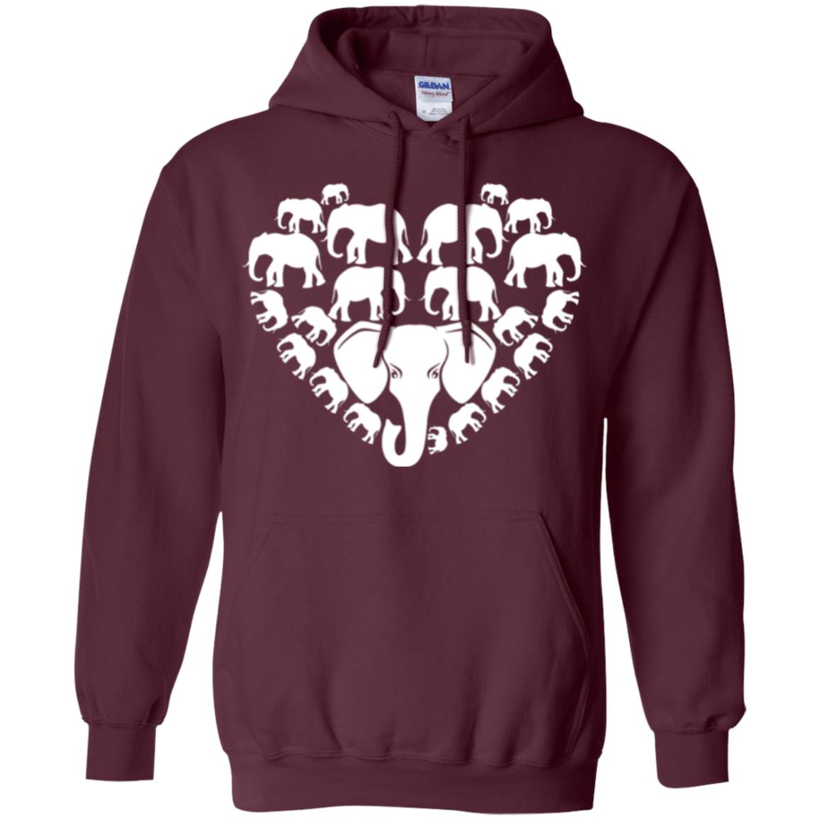 Elephant Lovers T-shirt Special Elephant Heart Maroon